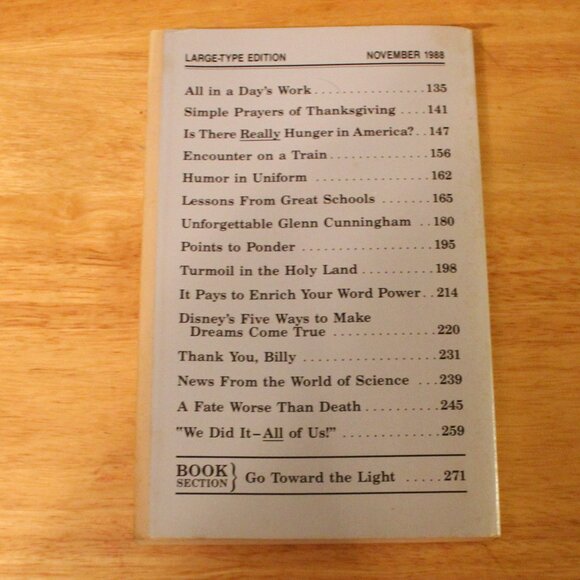Large-Type Edition Reader's Digest November 1988 - Picture 2 of 2